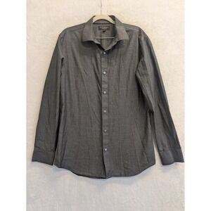 Banana Republic Mens Slim Fit Non Iron Button Down Shirt Gray Dot Pattern Size M